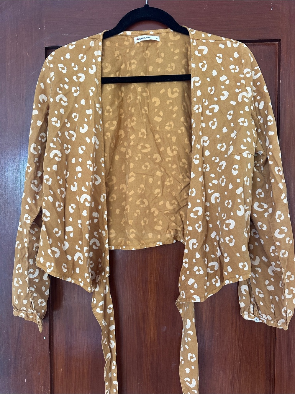 Marine Layer Golden Yellow Leopard Print wrap long sleeve